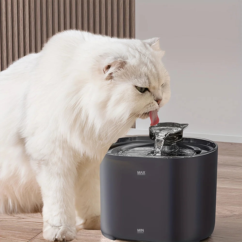 1Pc 2.2L Pet Water Fountain - Fountains with Automatic Water Dispenser, Fresh and Filtered Drinking Water, and Whisper Qu
