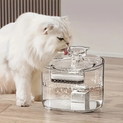 1Pc 2.2L Pet Water Fountain - Fountains with Automatic Water Dispenser, Fresh and Filtered Drinking Water, and Whisper Qu